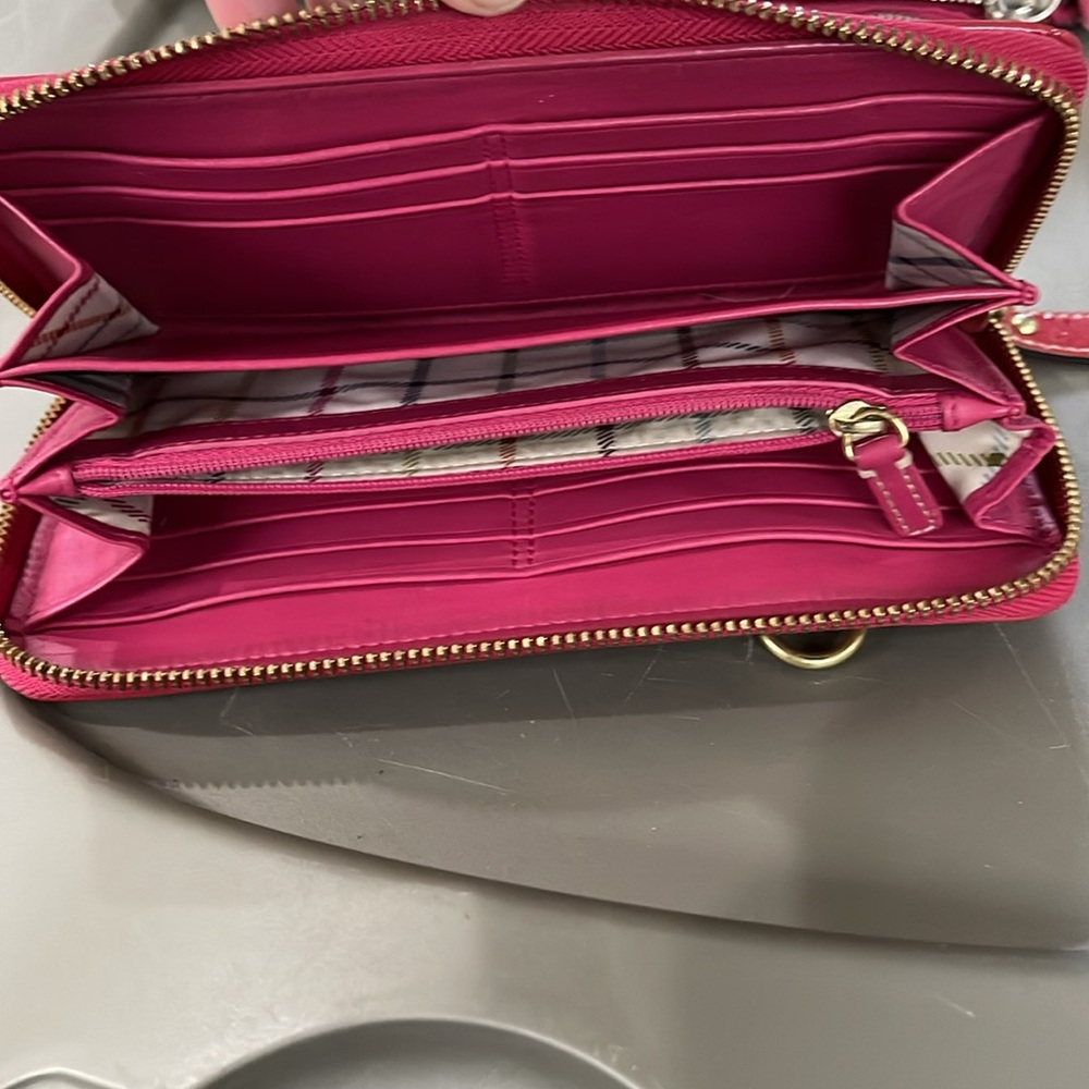 Accordion Zip Wallet Brown Tan Pink - Picture 4 of 4